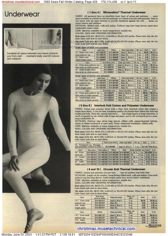 1980 Sears Fall Winter Catalog, Page 459