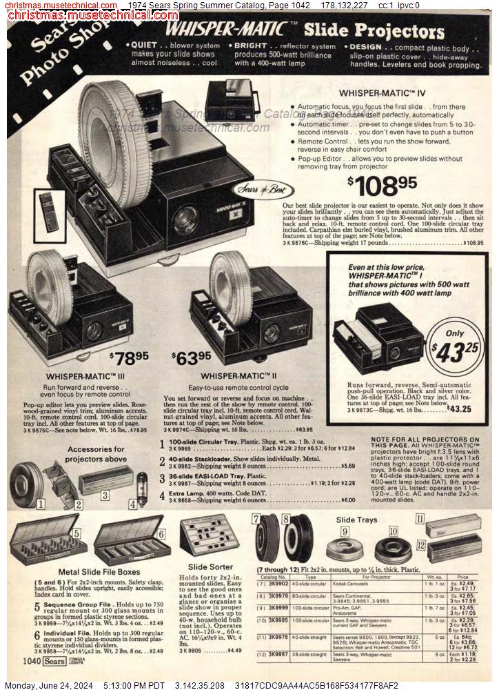 1974 Sears Spring Summer Catalog, Page 1042