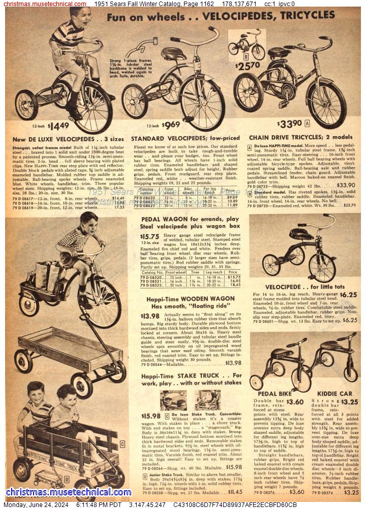 1951 Sears Fall Winter Catalog, Page 1162