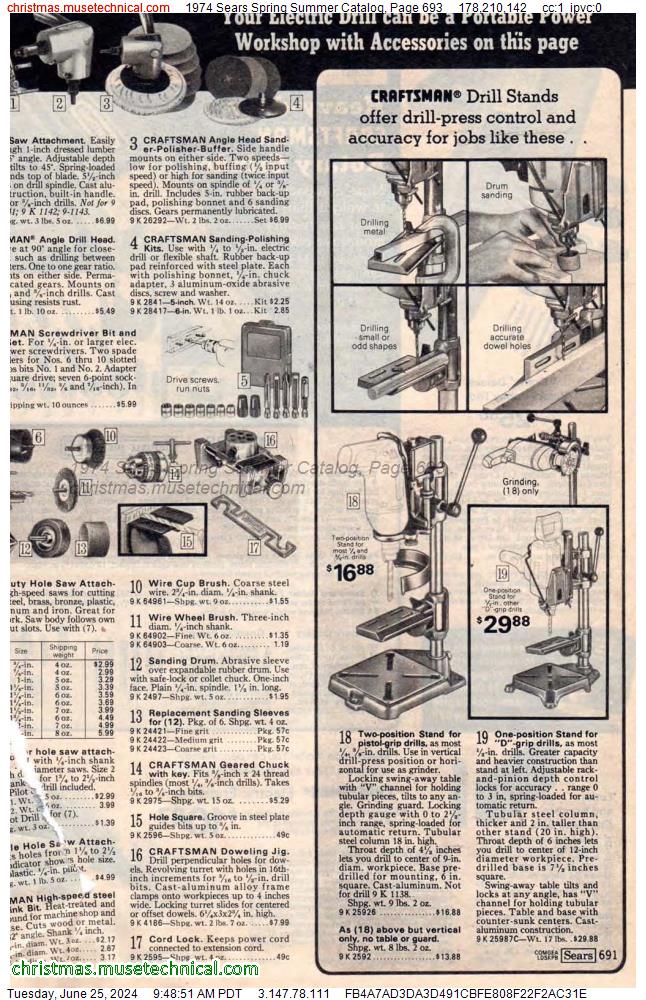 1974 Sears Spring Summer Catalog, Page 693