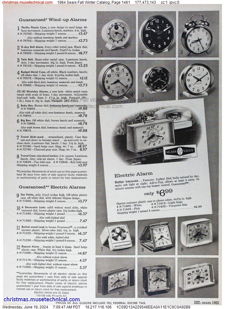 1964 Sears Fall Winter Catalog, Page 1461