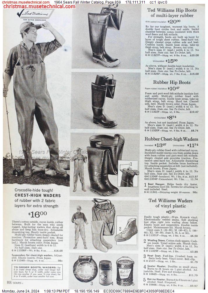 1964 Sears Fall Winter Catalog, Page 859