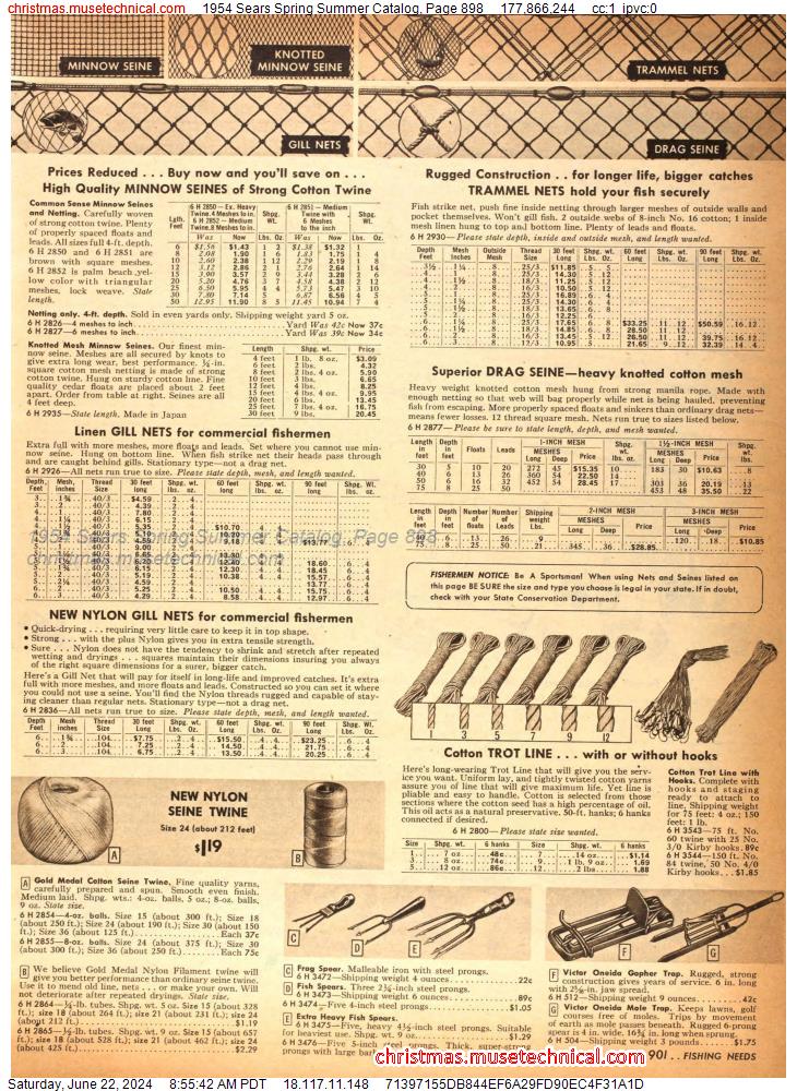 1954 Sears Spring Summer Catalog, Page 898