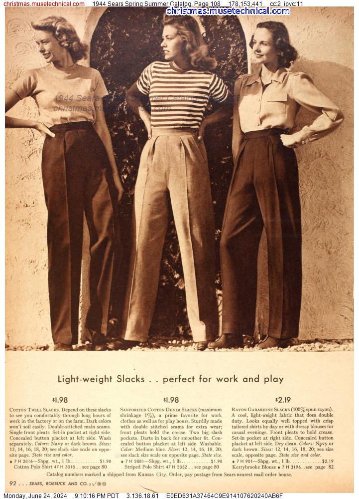 1944 Sears Spring Summer Catalog, Page 108