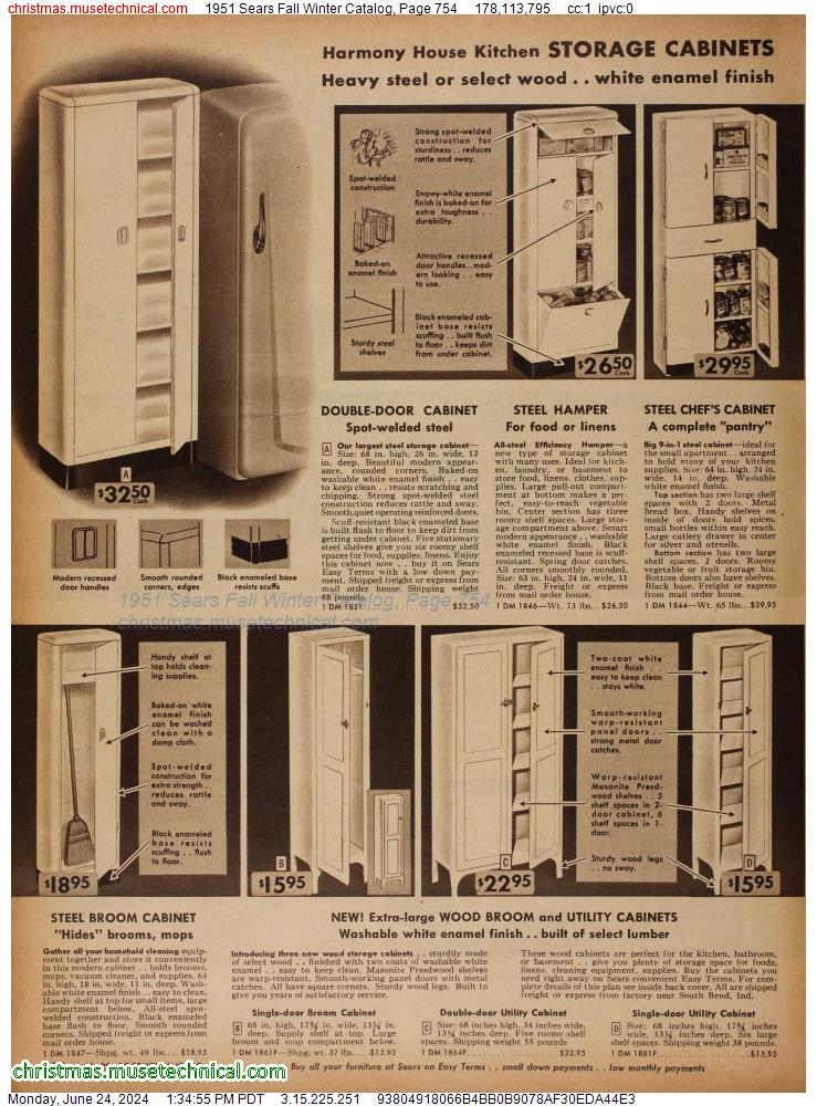1951 Sears Fall Winter Catalog, Page 754