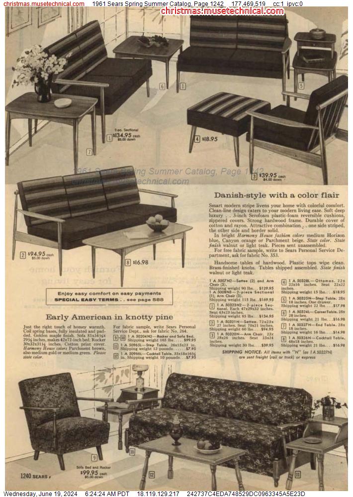 1961 Sears Spring Summer Catalog, Page 1242