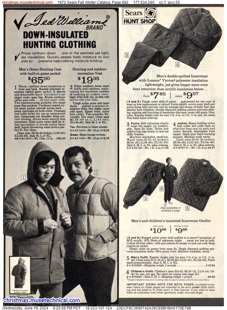 1972 Sears Fall Winter Catalog, Page 892