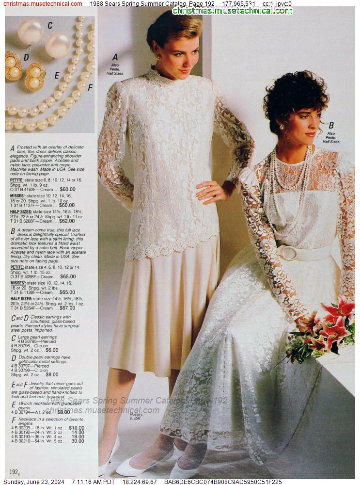 1988 Sears Spring Summer Catalog, Page 192