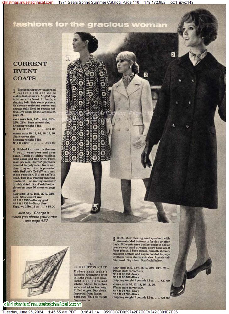 1971 Sears Spring Summer Catalog, Page 110