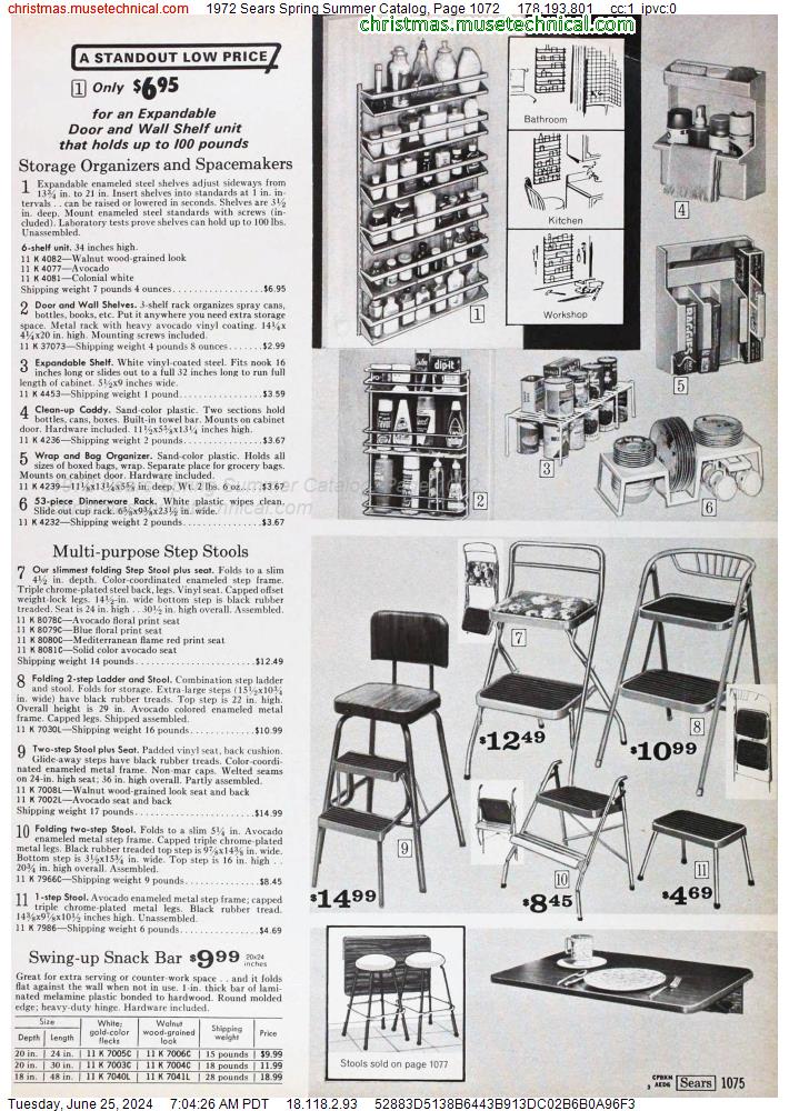 1972 Sears Spring Summer Catalog, Page 1072