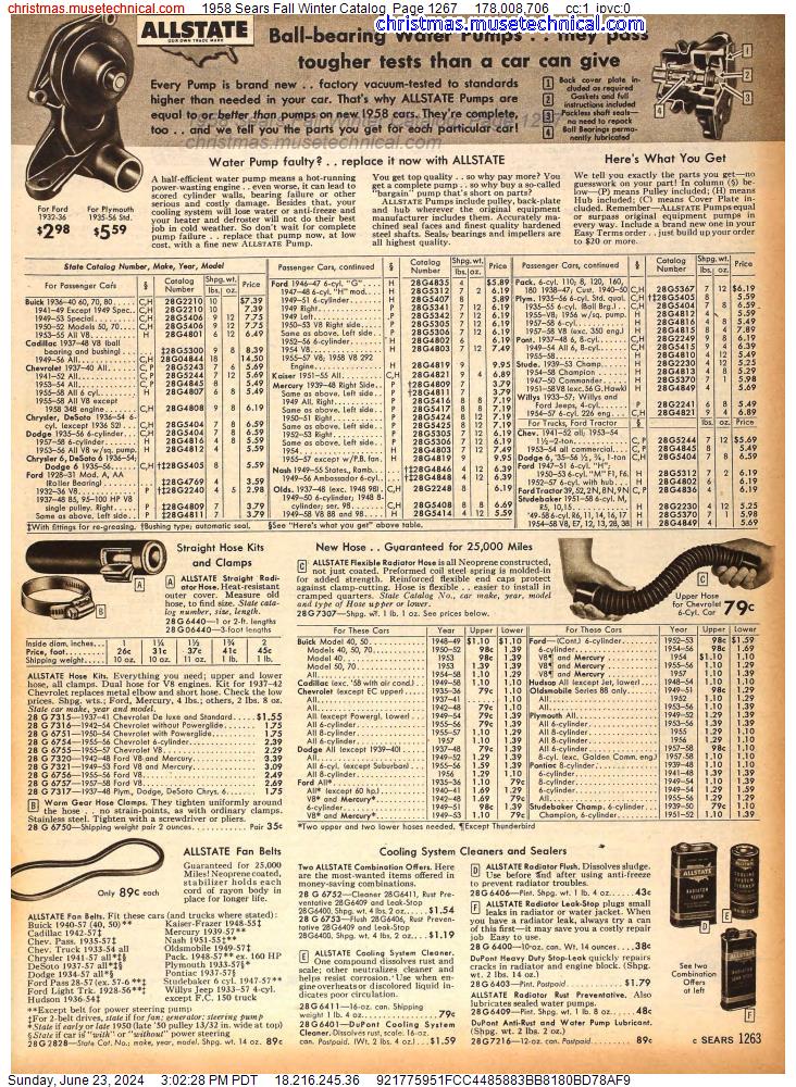 1958 Sears Fall Winter Catalog, Page 1267