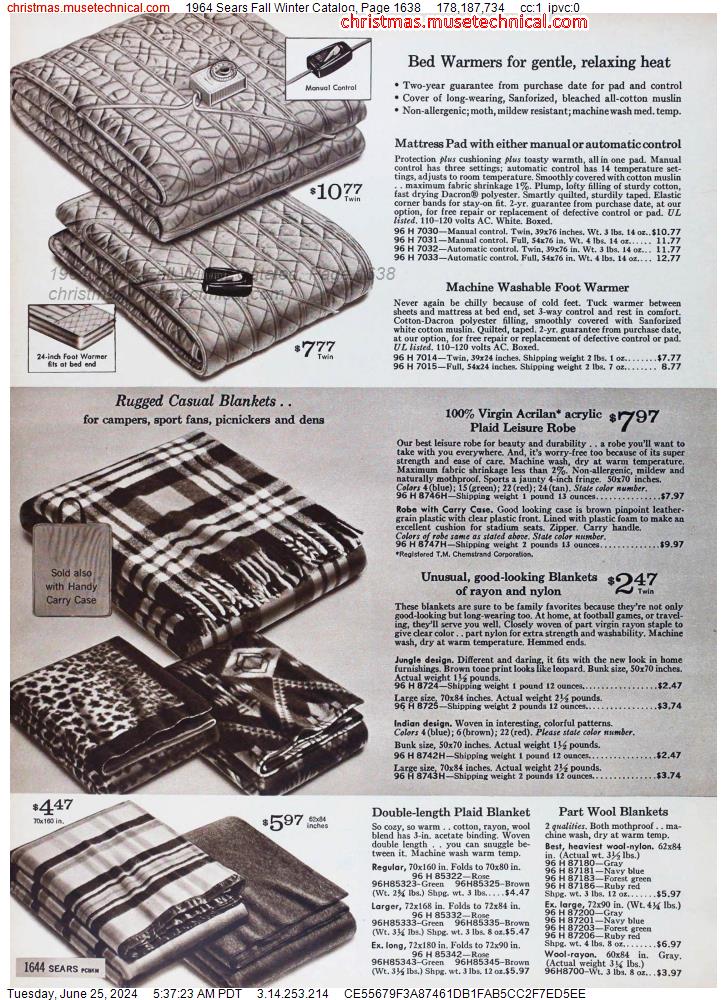 1964 Sears Fall Winter Catalog, Page 1638