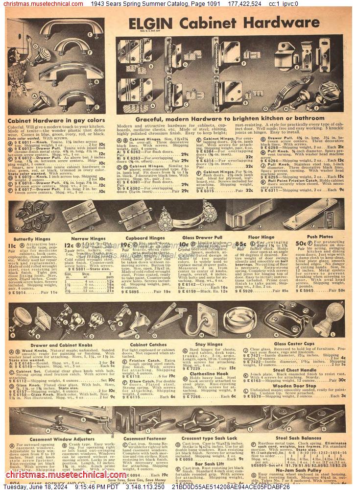 1943 Sears Spring Summer Catalog, Page 1091