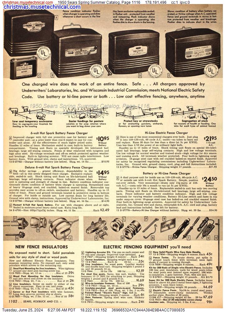 1950 Sears Spring Summer Catalog, Page 1116