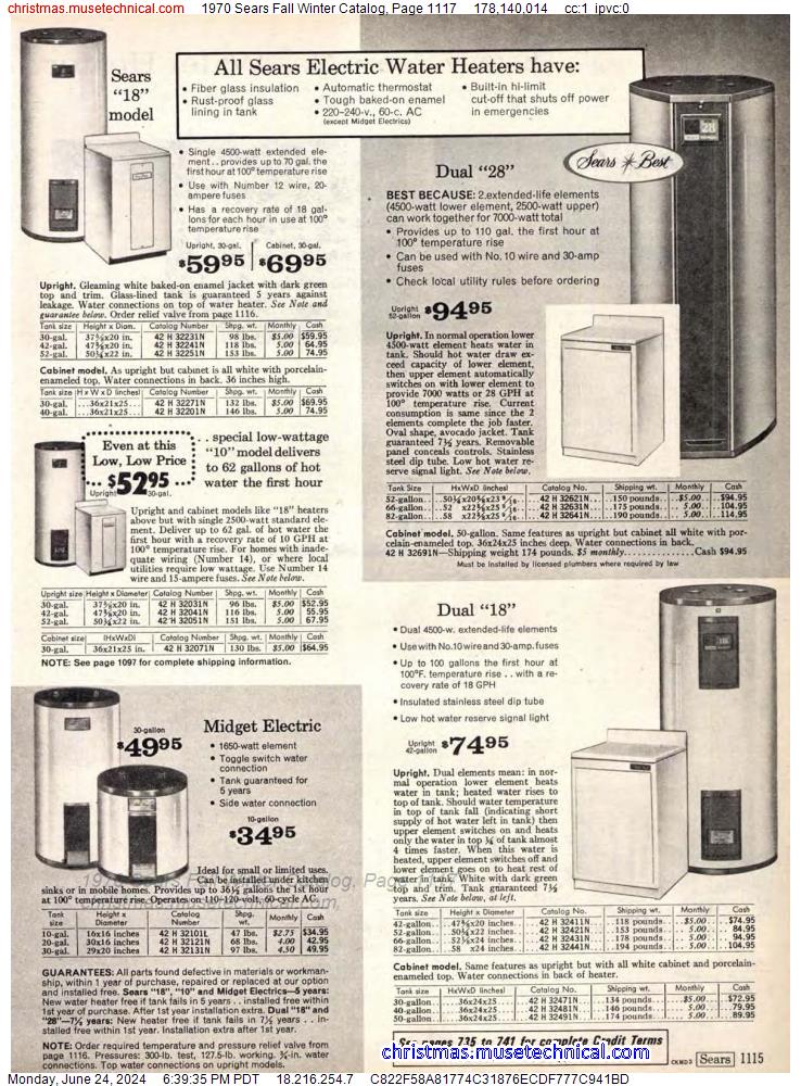 1970 Sears Fall Winter Catalog, Page 1117
