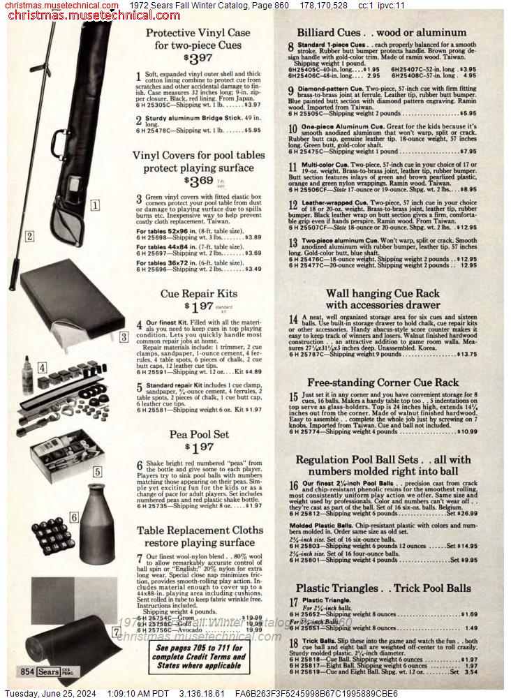 1972 Sears Fall Winter Catalog, Page 860