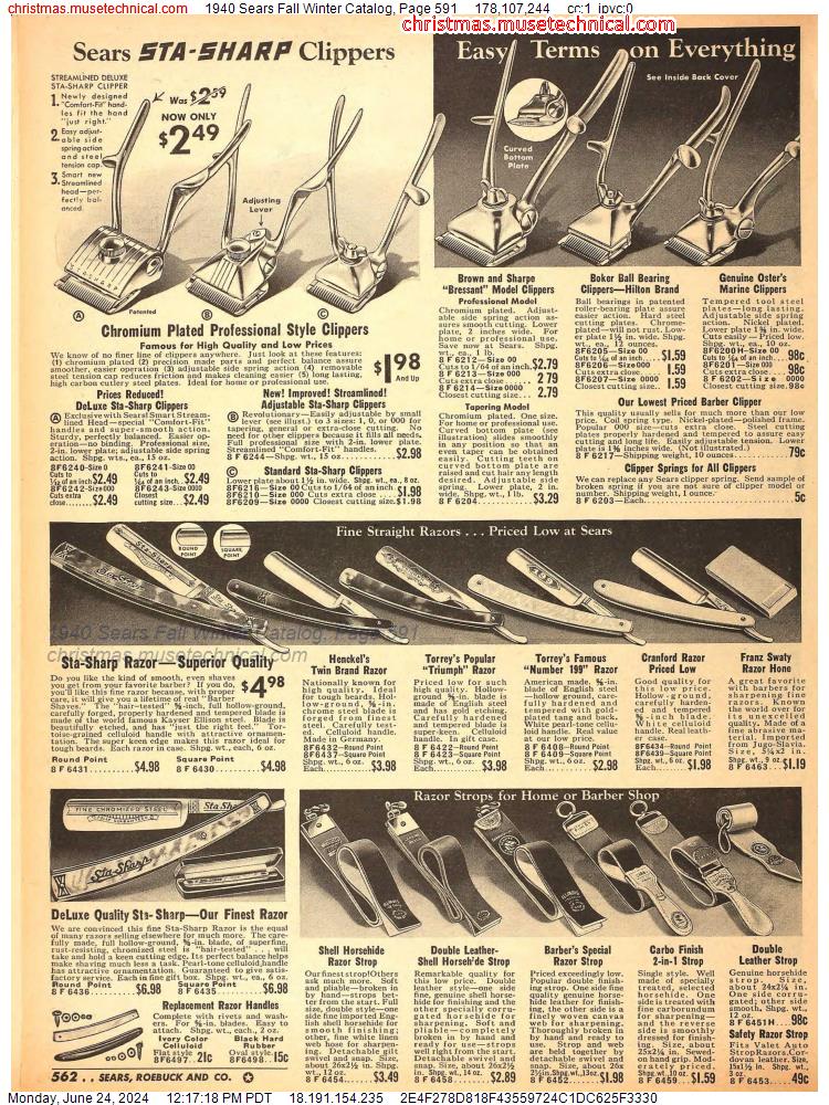 1940 Sears Fall Winter Catalog, Page 591