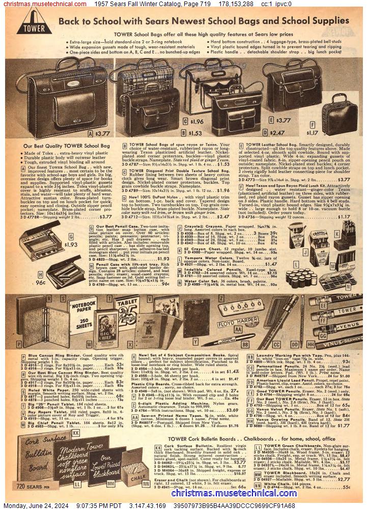 1957 Sears Fall Winter Catalog, Page 719