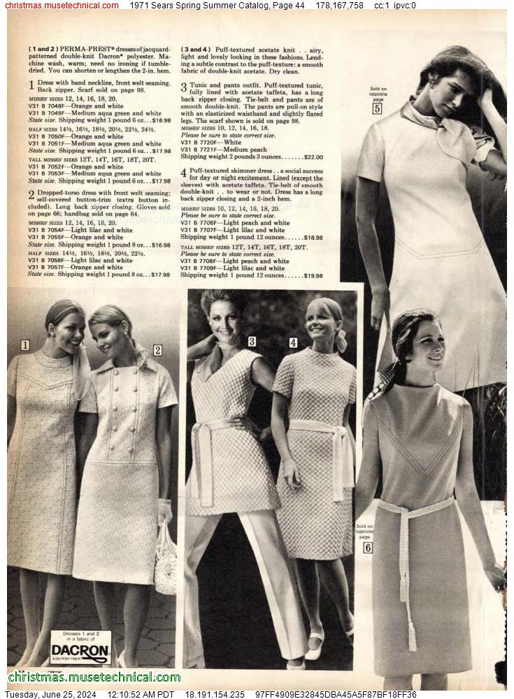 1971 Sears Spring Summer Catalog, Page 44