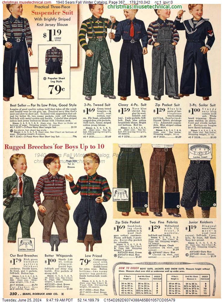 1940 Sears Fall Winter Catalog, Page 367