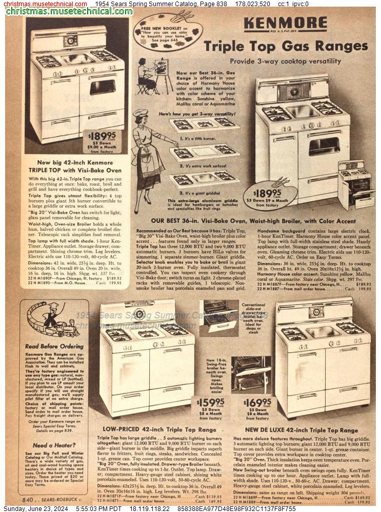 1954 Sears Spring Summer Catalog, Page 838