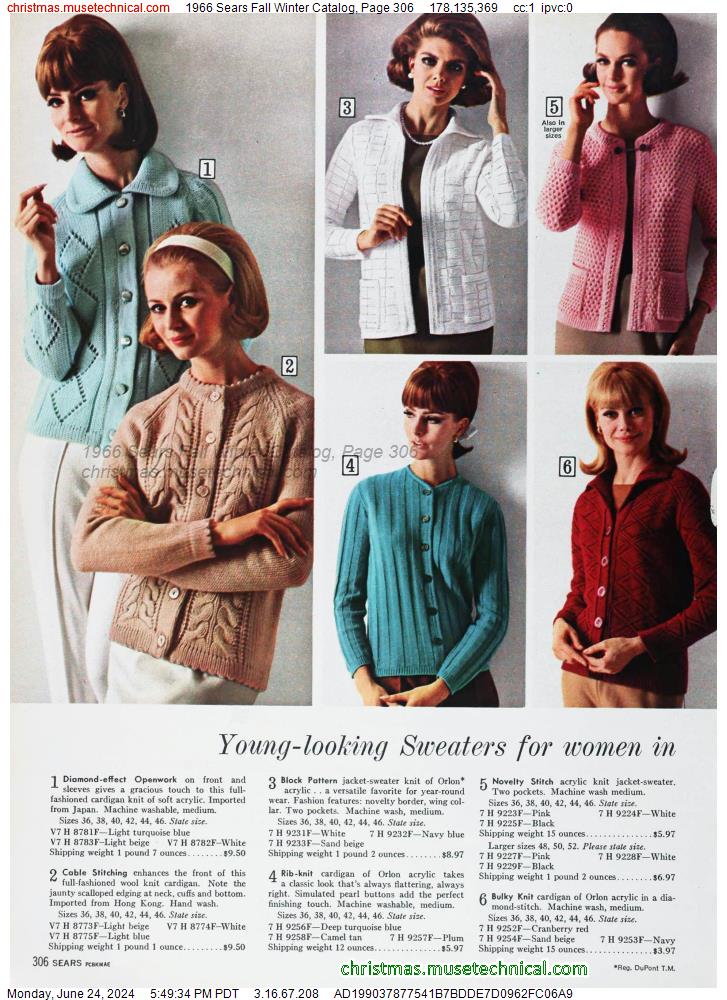 1966 Sears Fall Winter Catalog, Page 306