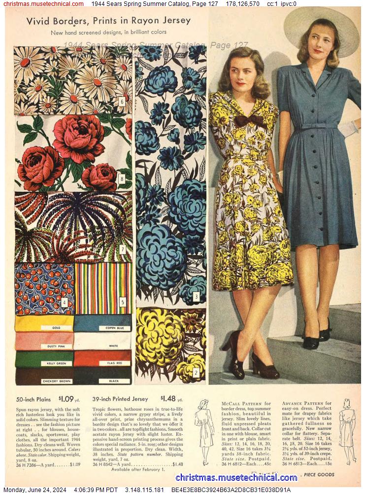 1944 Sears Spring Summer Catalog, Page 127