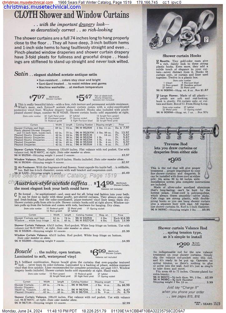 1966 Sears Fall Winter Catalog, Page 1519