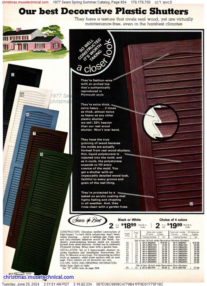 1977 Sears Spring Summer Catalog, Page 854