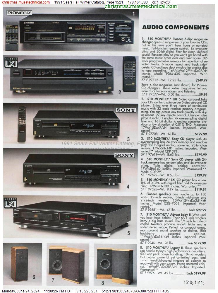 1991 Sears Fall Winter Catalog, Page 1521