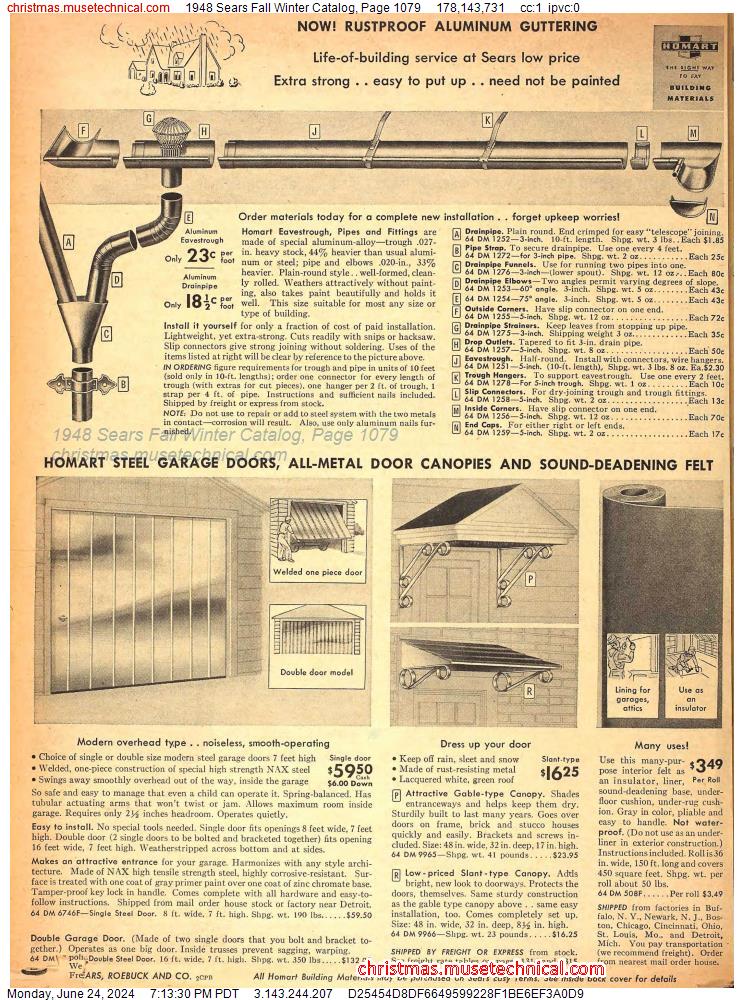 1948 Sears Fall Winter Catalog, Page 1079