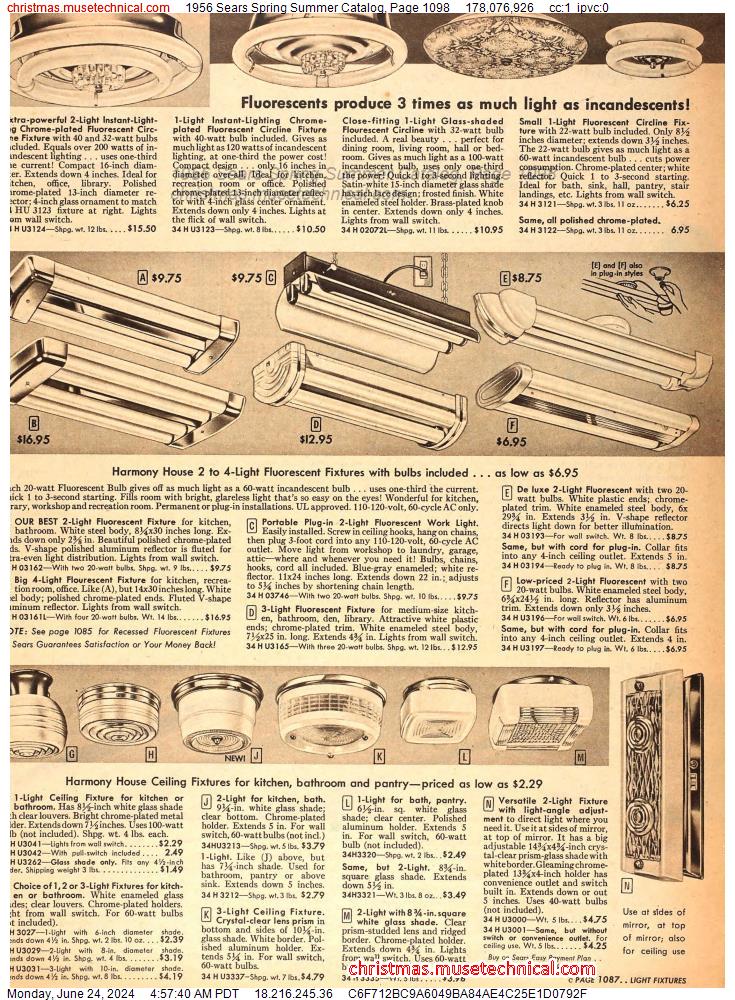1956 Sears Spring Summer Catalog, Page 1098