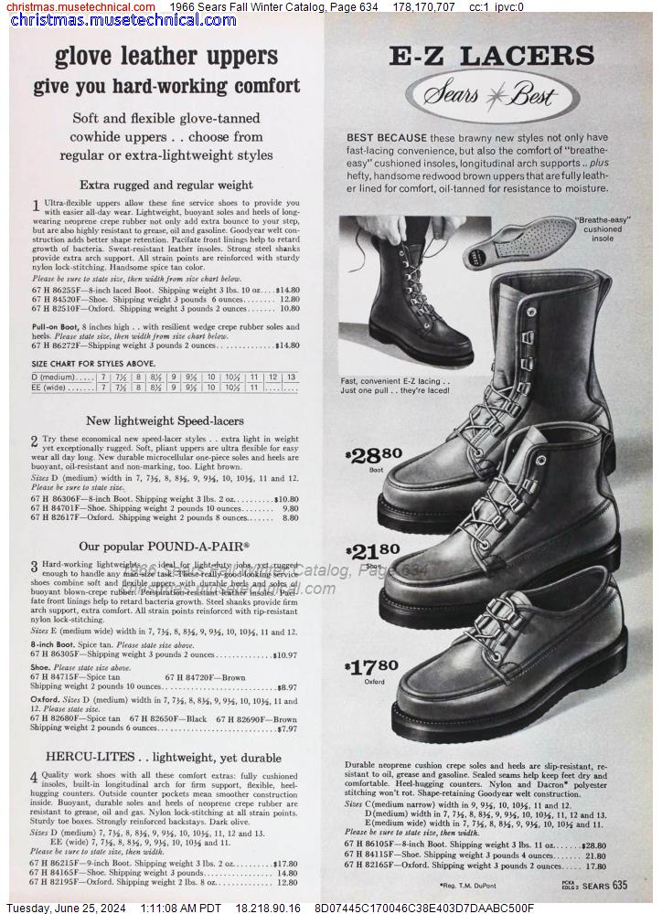 1966 Sears Fall Winter Catalog, Page 634