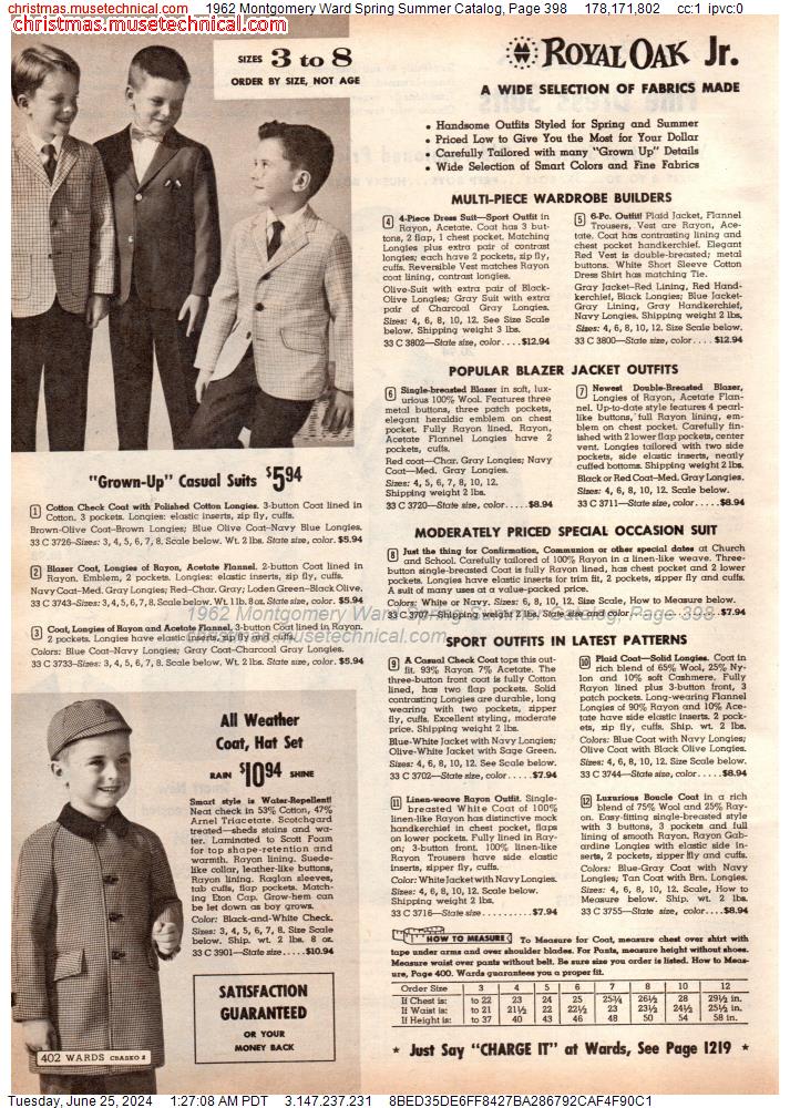 1962 Montgomery Ward Spring Summer Catalog, Page 398