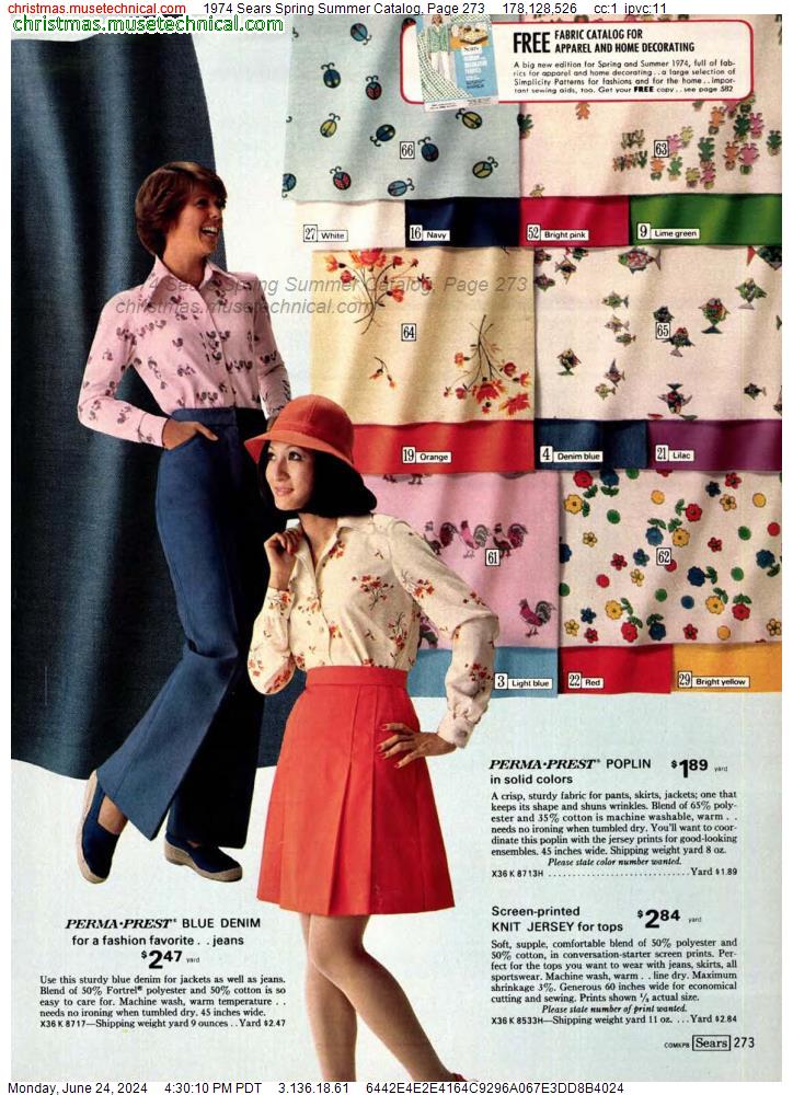1974 Sears Spring Summer Catalog, Page 273