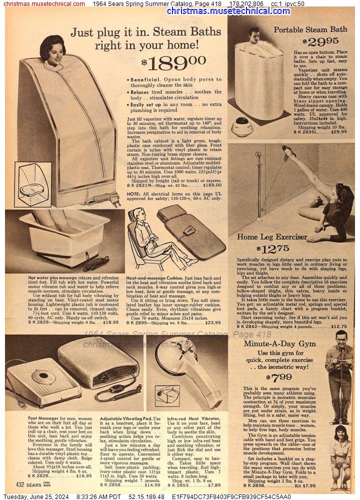 1964 Sears Spring Summer Catalog, Page 418