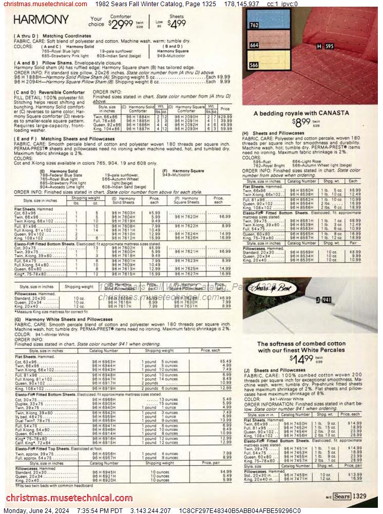 1982 Sears Fall Winter Catalog, Page 1325