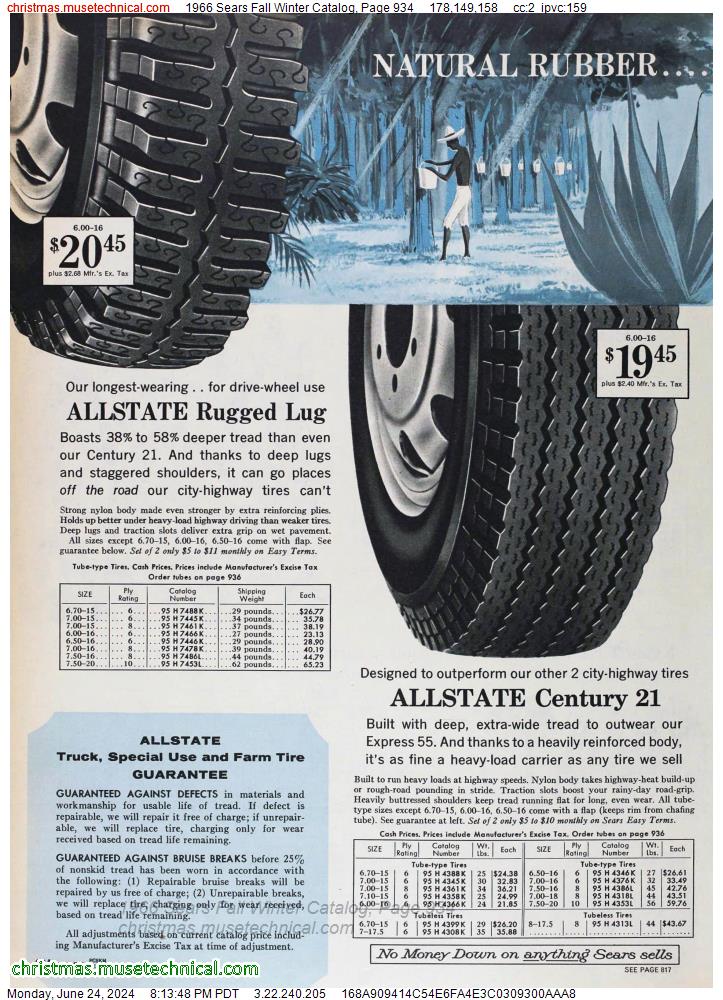 1966 Sears Fall Winter Catalog, Page 934