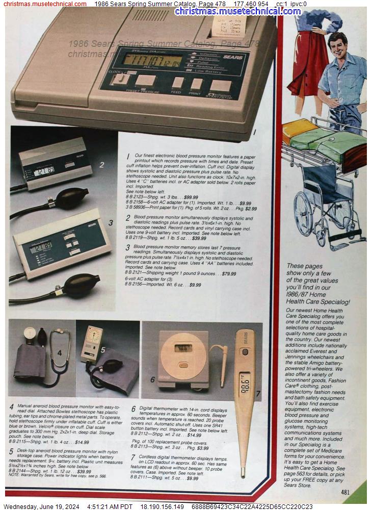 1986 Sears Spring Summer Catalog, Page 478