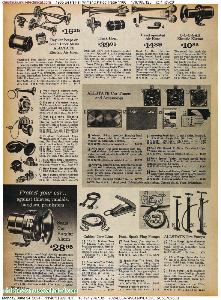 1965 Sears Fall Winter Catalog, Page 1106