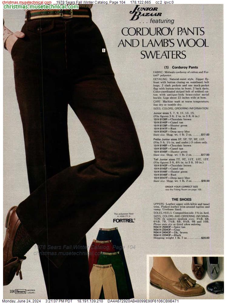 1978 Sears Fall Winter Catalog, Page 104