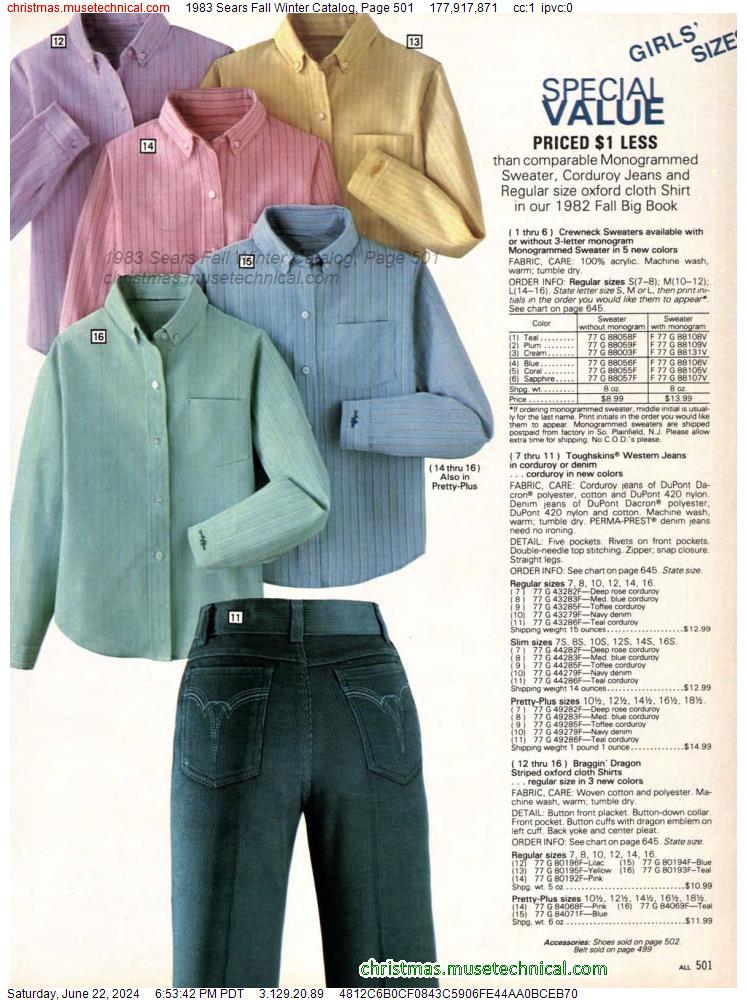 1983 Sears Fall Winter Catalog, Page 501