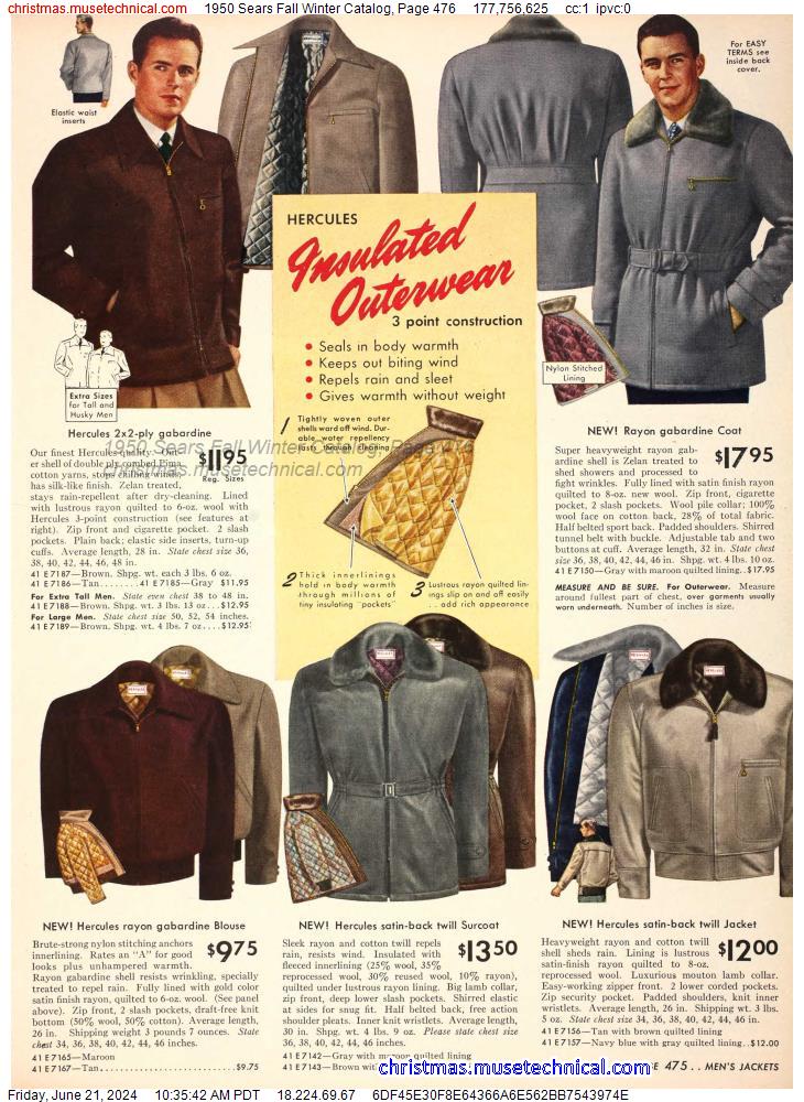 1950 Sears Fall Winter Catalog, Page 476