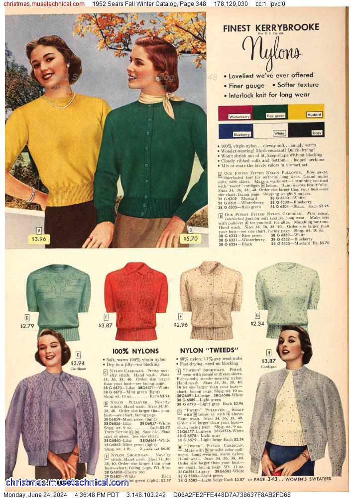 1952 Sears Fall Winter Catalog, Page 348