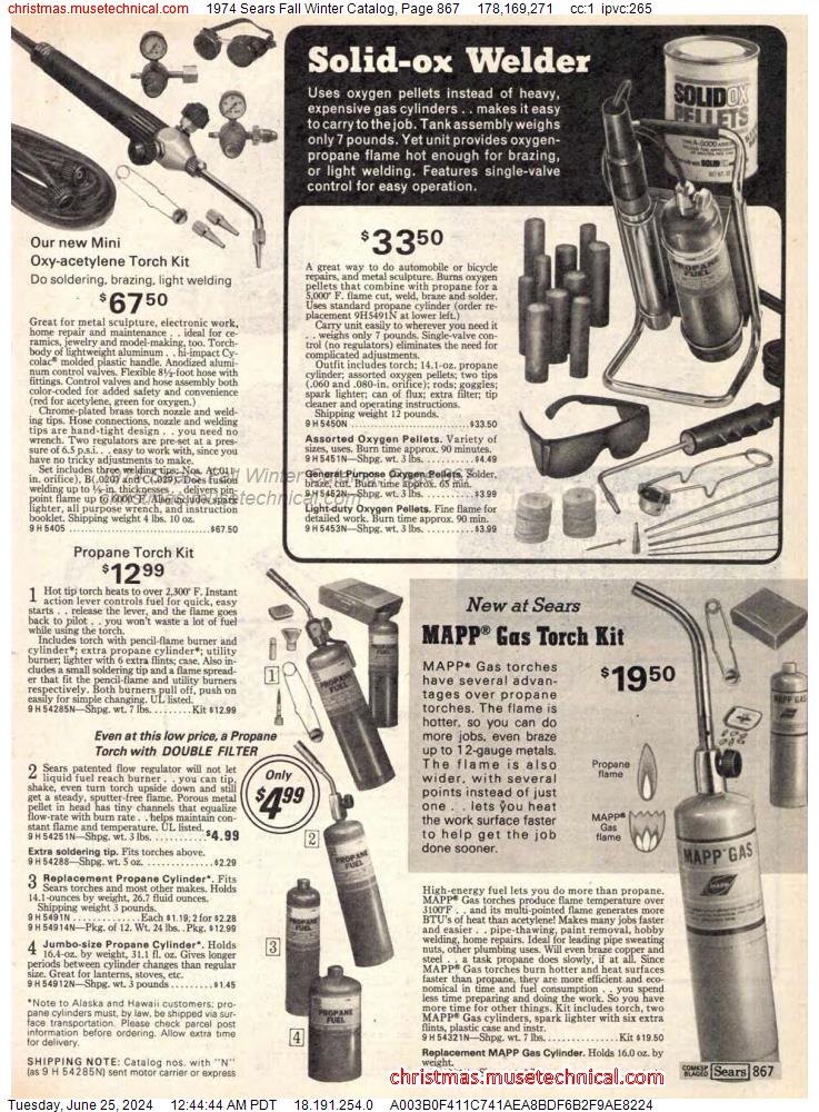 1974 Sears Fall Winter Catalog, Page 867