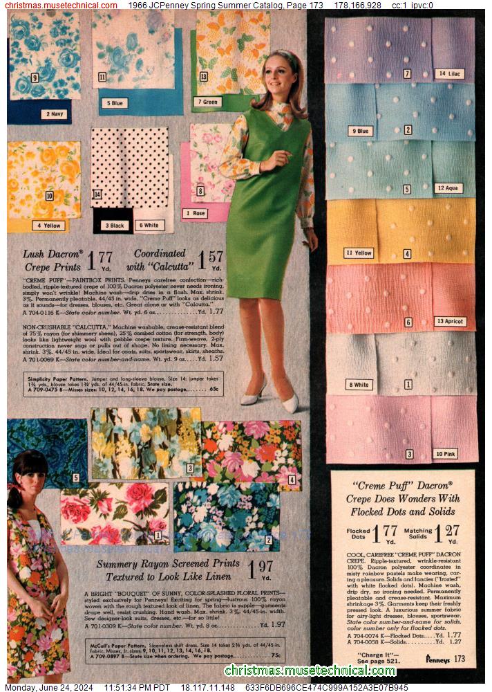 1966 JCPenney Spring Summer Catalog, Page 173
