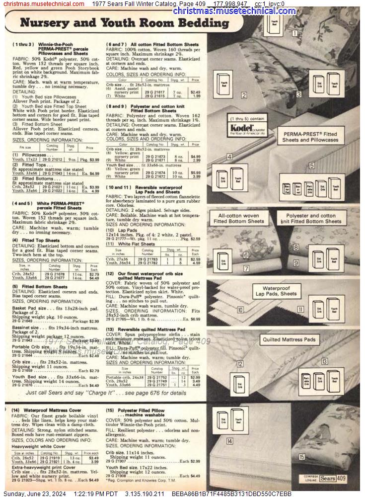 1977 Sears Fall Winter Catalog, Page 409