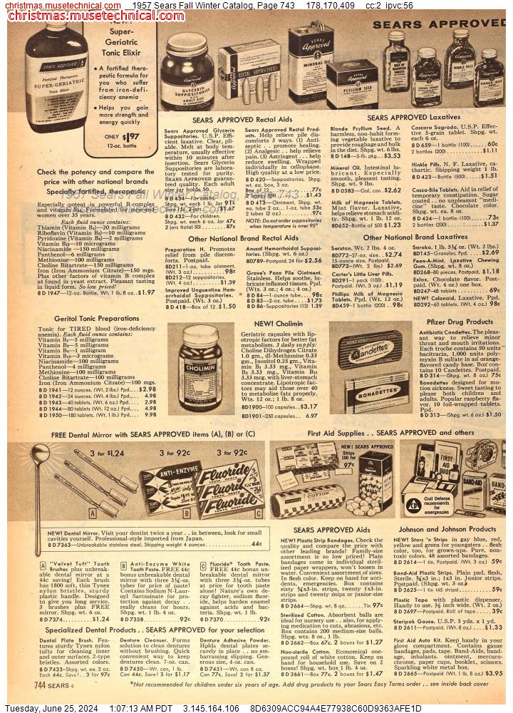1957 Sears Fall Winter Catalog, Page 743
