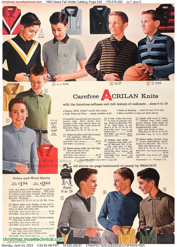 1960 Sears Fall Winter Catalog, Page 546