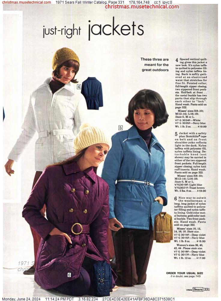 1971 Sears Fall Winter Catalog, Page 331